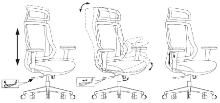 Кресло компьютерное Бюрократ MC-G411N-H, сетка/ткань, серый