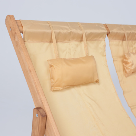 Кресло-шезлонг двойной DYATEL, ткань, бежевый, массив сосны