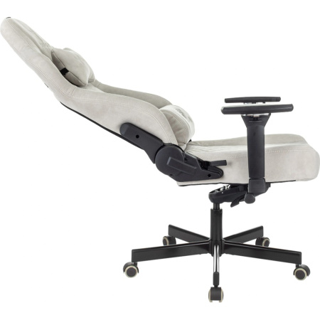 Кресло игровое Бюрократ Knight Hunter, искусственная замша, светло-серый