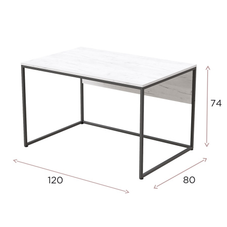 Стол письменный Бейрут ДТ-2, дуб белый крафт, черный Стол письменный Бейрут ДТ-2, дуб белый крафт, черный