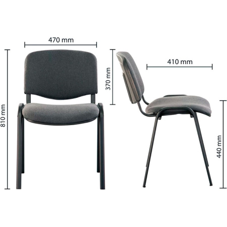 Стул для посетителей ИЗО BLACK, экокожа, черный