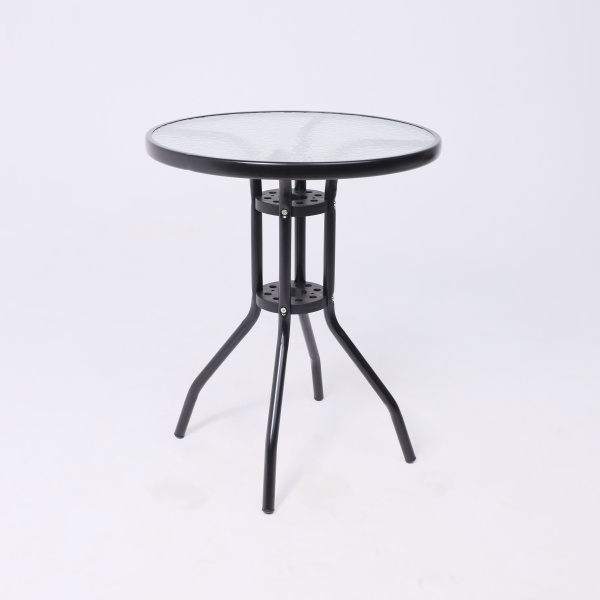 Стол садовый VERONA, 800х800х730 мм, сталь черная, закаленное стекло 5мм Стол садовый VERONA, 800х800х730 мм, сталь черная, закаленное стекло 5мм