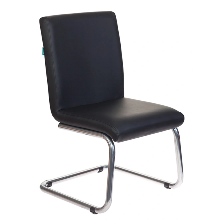 Кресло на полозьях Бюрократ CH-250-V, экокожа, черный, металл хром