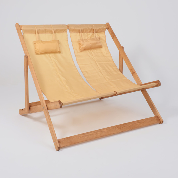Кресло-шезлонг двойной DYATEL, ткань, бежевый, массив сосны Кресло-шезлонг двойной DYATEL, ткань, бежевый, массив сосны