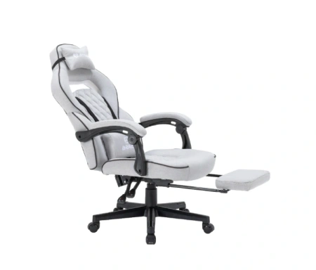 Кресло игровое BRAVE WS-5 Wong Grey ткань, св.-серый, крестов. металл