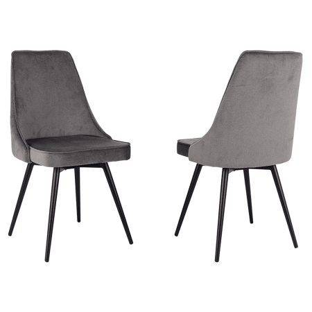 Стул Бюрократ "CH-K4_SP_2", ткань, темно-серый, металл, комплект 2 штуки, с поворотным механизмом