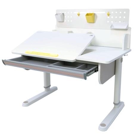 Комплект Ergosmart ученический Caravel S: стол регулируемый Caravel S, полка с подставкой для книг Wooden space S