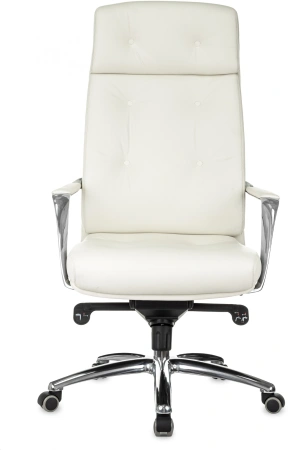 Кресло компьютерное Бюрократ DAO, кожа, белый