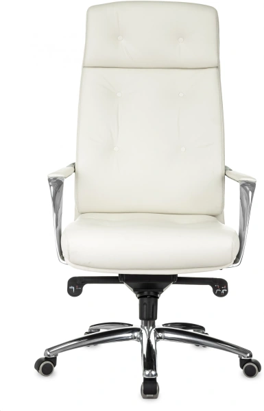 Кресло компьютерное Бюрократ DAO, кожа, белый
