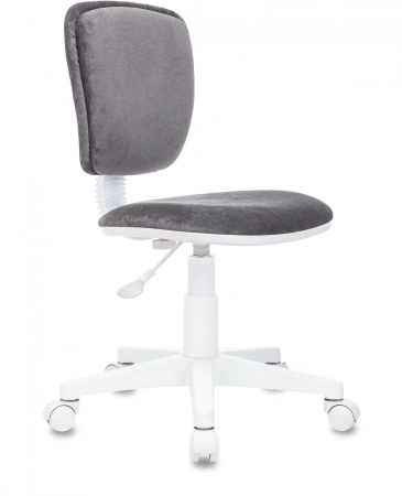 Кресло детское Бюрократ CH-W204NX, ткань, серый Italia 26, пластик, корпус белый  Кресло детское Бюрократ CH-W204NX, ткань, серый Italia 26, пластик, корпус белый