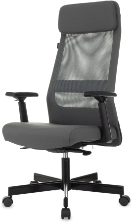 Кресло компьютерное Бюрократ T-995, ткань, сетка, серый, металл черный Кресло компьютерное Бюрократ T-995, ткань, сетка, серый, металл черный