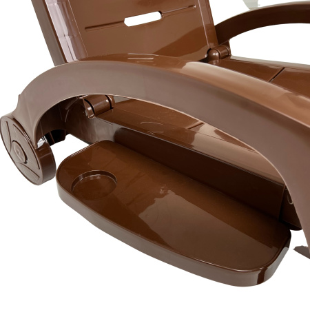 Шезлонг складной на колесах, пластик, шоколадный