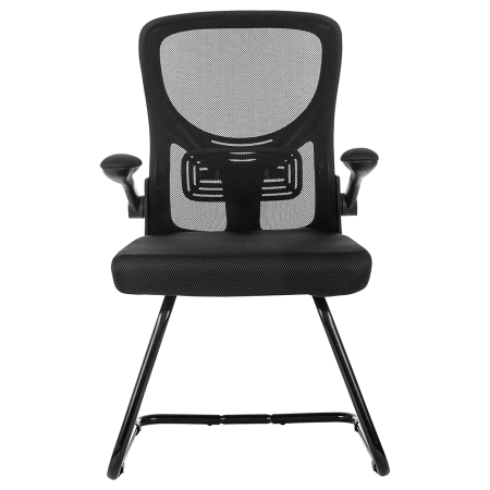 Кресло на полозьях Бюрократ "MC-109", сетка, ткань, металл черный, черный