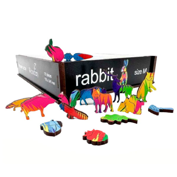 Пазл деревянный "Кролик", разноцветный