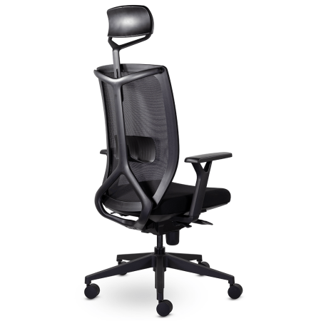 Кресло компьютерное UTFC Профи М-900 сетка/ткань, черный, крестов. пластик, с подголов.