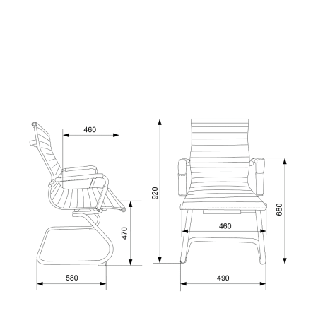 Кресло на полозьях "Бюрократ CH-883-LOW-V", экокожа, слоновая кость, металл хром