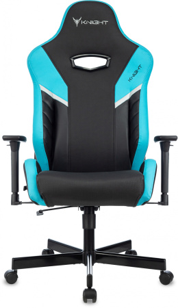 Кресло игровое Бюрократ Knight Thunder 5X, экокожа, черный, голубой Кресло игровое Бюрократ Knight Thunder 5X, экокожа, черный, голубой