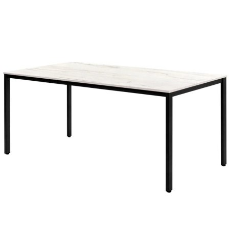 Стол Millwood Сеул, 1600х800 мм, дуб белый крафт, черный Стол Millwood Сеул, 1600х800 мм, дуб белый крафт, черный