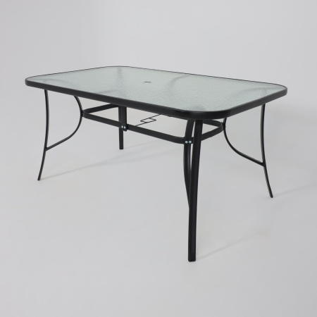 Комплект мебели садовой AksHome SUNBEAM (стол 1 шт, 6 кресел, зонт 1 шт), серый, черный