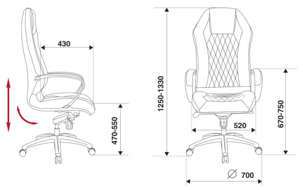 Кресло компьютерное Бюрократ AURA/BLACK, черный