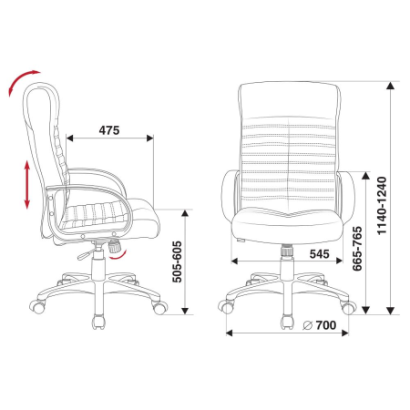 Кресло компьютерное Бюрократ KB-10LITE, экокожа, черный