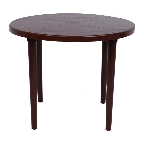 Стол круглый, 900х900х710 мм, пластик, шоколадный Стол круглый, 900х900х710 мм, пластик, шоколадный