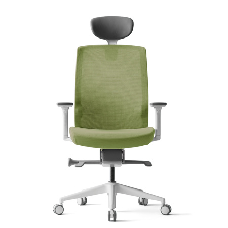 Кресло компьютерное Bestuhl J1, рама белая, зеленый