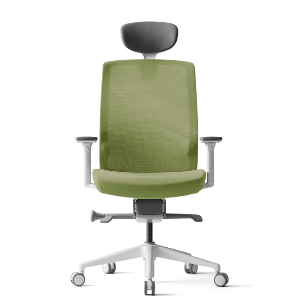 Кресло компьютерное Bestuhl J1, рама белая, зеленый