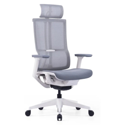 Кресло компьютерное SitZone E-303-001A-P1-WH, сетка, серый