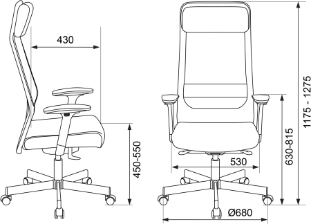 Кресло компьютерное Бюрократ T-995, ткань, сетка, серый, металл черный Кресло компьютерное Бюрократ T-995, ткань, сетка, серый, металл черный