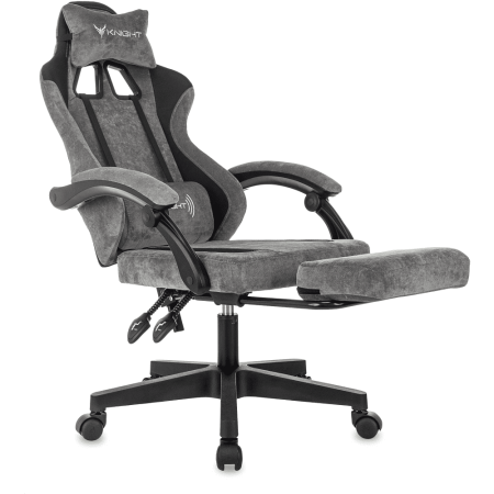 Кресло игровое Бюрократ Knight "Custom/F GR", ткань, пластик, серый, черный