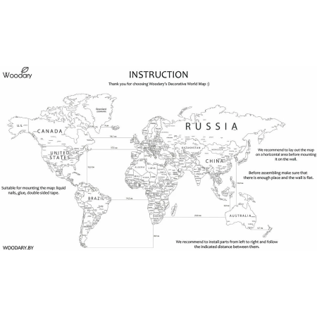 Декор на стену "Карта мира на английском языке", одноуровневый, XXL 3195, натуральный, 100x181 см Декор на стену "Карта мира на английском языке", одноуровневый, XXL 3195, натуральный, 100x181 см