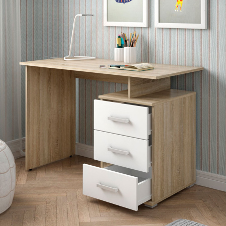 Стол письменный Фабрика Славянская Столица Осло Д-СП1, дуб сонома, белый