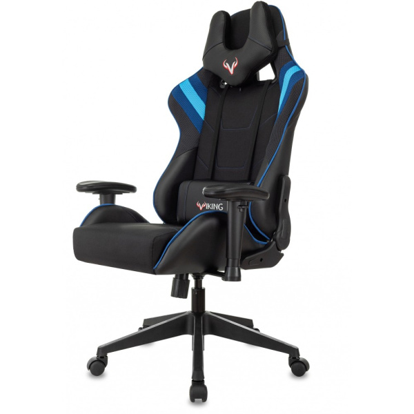 Кресло игровое Zombie VIKING 4 AERO,  экокожа, ткань, пластик, черный, синий Кресло игровое Zombie VIKING 4 AERO,  экокожа, ткань, пластик, черный, синий