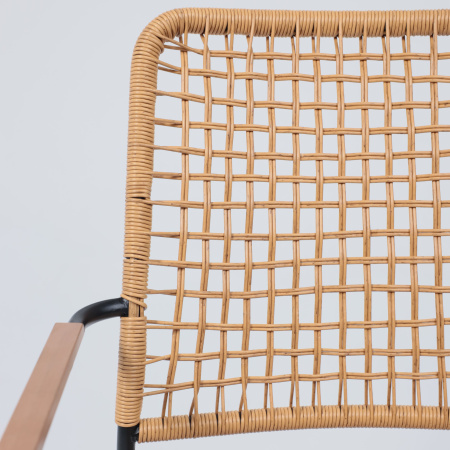 Кресло садовое AksHome BERGAMO, PE искусственный ротанг, черный, коричневый