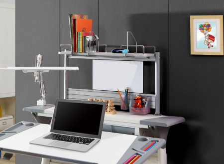 Полка Comf-Pro MINI SMART задняя, 840х620х240 мм, дуб белый, c доской белой