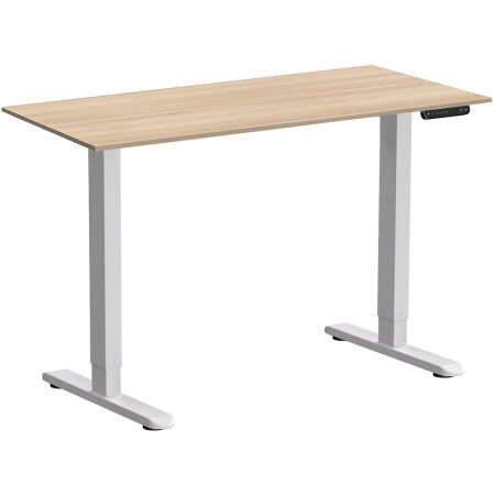 Стол с электроприводом WellDesk Prime, 1300x675х18 мм, белый, акация лэйклэнд