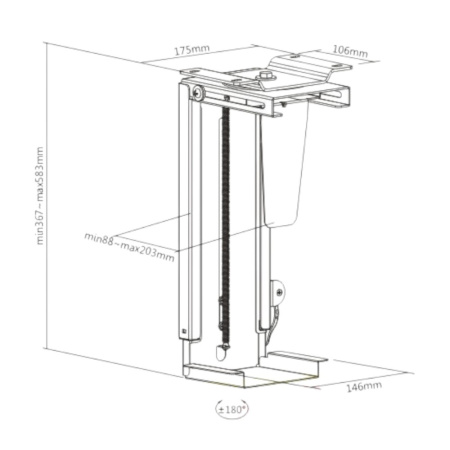 Держатель для системного блока Easy BLACK, чёрный матовый