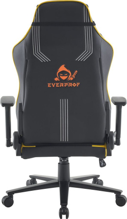 Кресло игровое EVERPROF Rapid, экокожа, черный, желтый, крестов. металл
