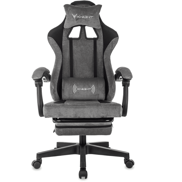 Кресло игровое Бюрократ Knight "Custom/F GR", ткань, пластик, серый, черный