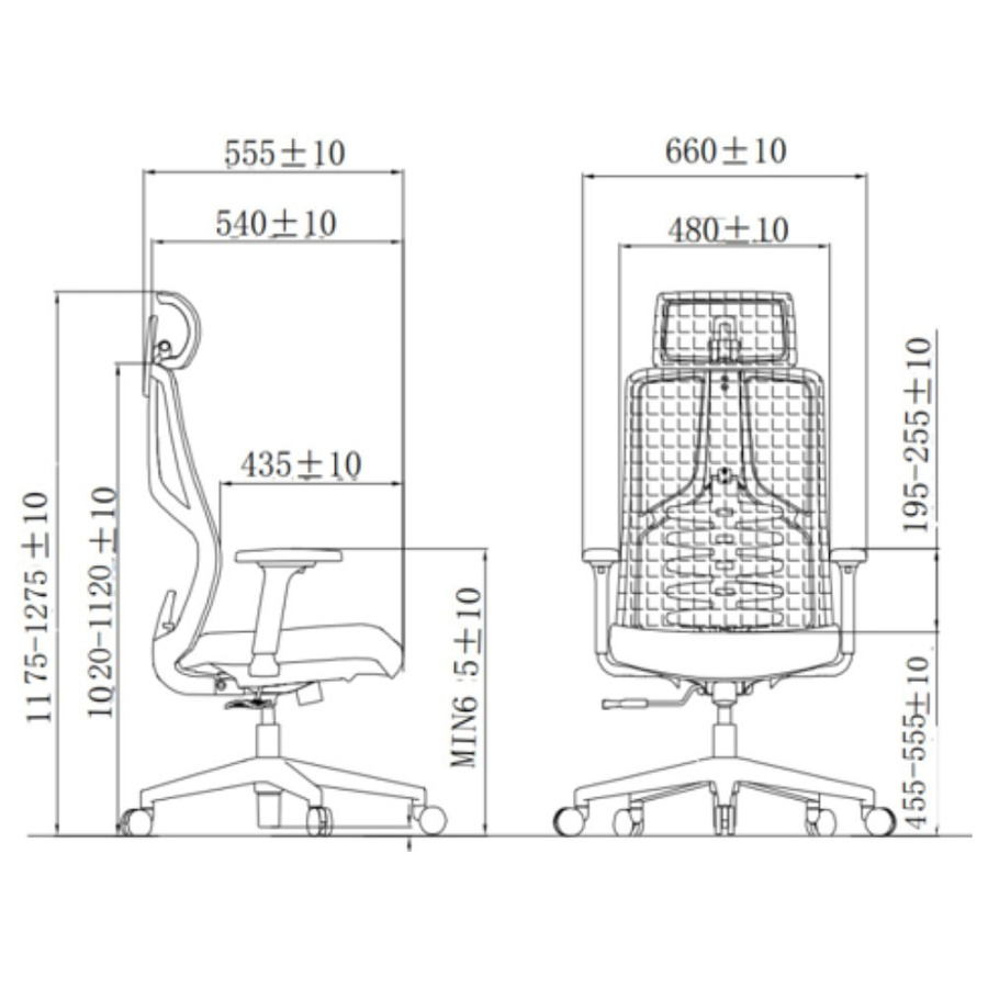 Кресло компьютерное SitZone CH-359A, сетка, ткань, черный