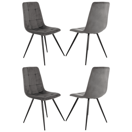 Стул Бюрократ "CH-K1_4", ткань, тёмно-серый, металл, комплект 4 штуки