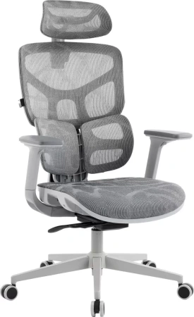 Кресло эргономичное EVERPROF Alfa, Grey, сетка, серый, металл, корпус серый
