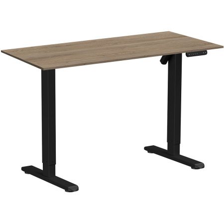 Стол с электроприводом WellDesk Basic 1300x675х18, черный, дуб денвер трюфель