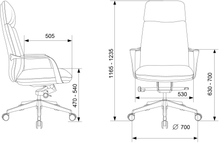 Кресло компьютерное Бюрократ VEGA, кожа, коричневый
