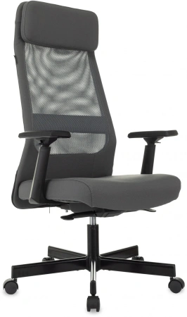 Кресло компьютерное Бюрократ T-995, ткань, сетка, серый, металл черный Кресло компьютерное Бюрократ T-995, ткань, сетка, серый, металл черный