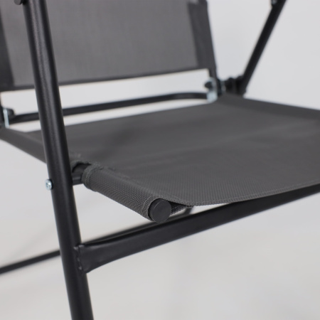 Комплект мебели садовой AksHome PICNIC (стол 1шт, 4 кресла, зонт 1шт), серый, черный