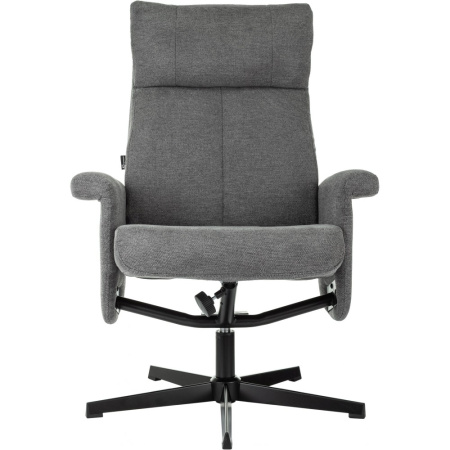 Кресло мягкое Бюрократ Baron, ткань, серый, металл, с пуфом