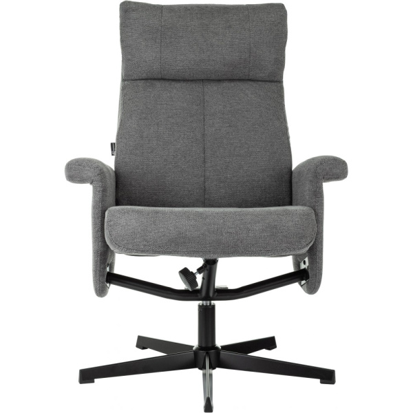 Кресло мягкое Бюрократ Baron, ткань, серый, металл, с пуфом Кресло мягкое Бюрократ Baron, ткань, серый, металл, с пуфом