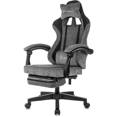 Кресло игровое Бюрократ Knight "Custom/F GR", ткань, пластик, серый, черный